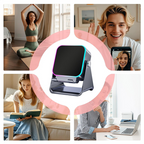 Arenzza 5-in-1 wireless induction Bluetooth speaker with adjustable phone stand, compact electronic accessory for music and calls.