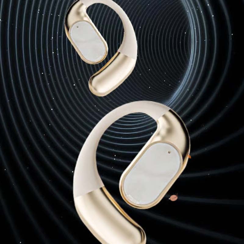 Arenzza wireless open-ear earbuds with lightweight design and clear sound, shown outdoors for active use.