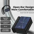 Arenzza wireless open-ear earbuds showing a sleek design and lightweight build, designed for clear sound and outdoor use.