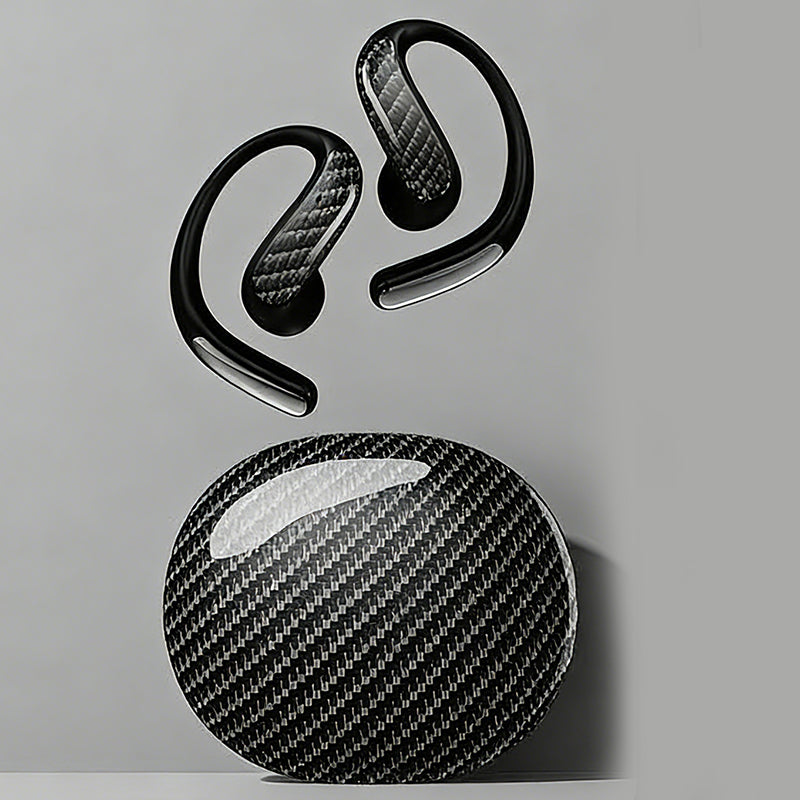 Arenzza wireless Bluetooth earphones with ear-hook design, secure fit, clear sound, and hands-free functionality, shown on a white background.