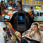 Arenzza 2-in-1 portable translation device with display screen, microphone, and buttons for real-time language translation.