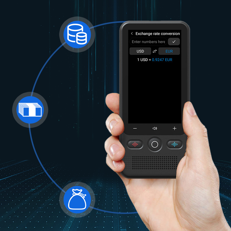 Arenzza 2-in-1 portable translation device with screen and microphone for real-time language translation in electronics and accessories.