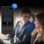 Arenzza 2-in-1 portable translation device showing a digital screen with translation options, ideal for real-time language translation.