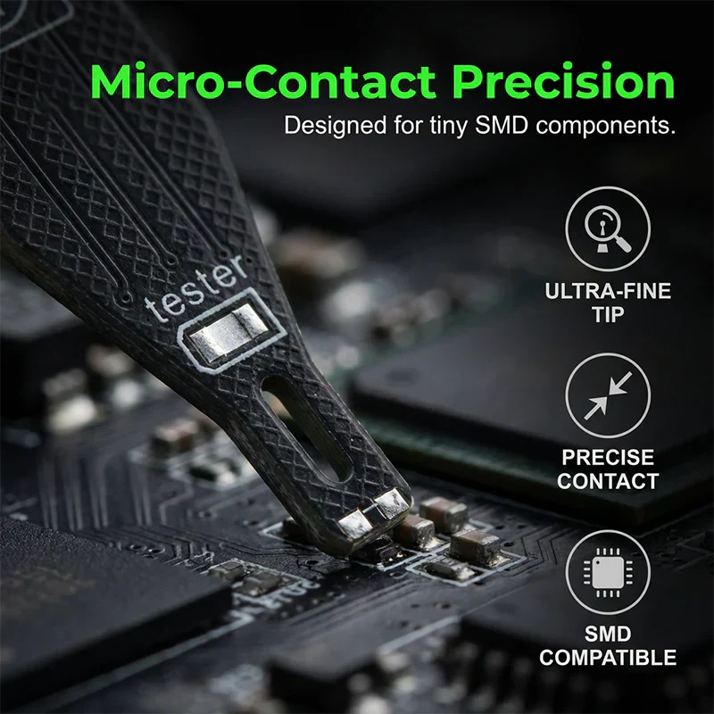 Arenzza electromagnetic induction circuit tester with digital display and testing probes for electronics and electrical troubleshooting.