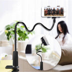 Arenzza 360° rotating tablet and phone stand for electronics and accessories, holding a smartphone in a modern design.
