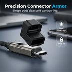 Arenzza 4-in-1 digital display keychain charging cable with multiple connectors and compact design for electronic device charging.