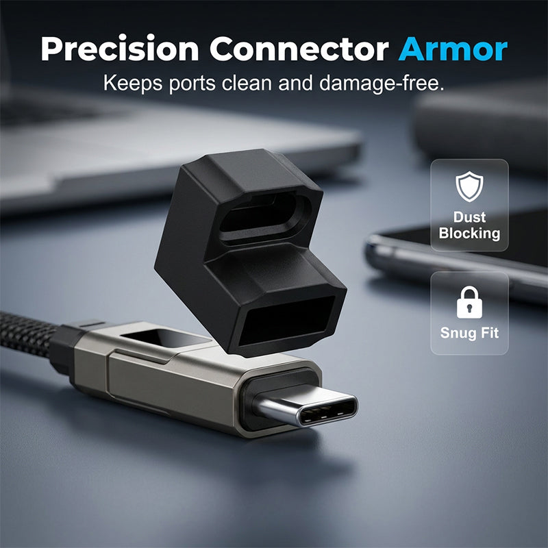 Arenzza 4-in-1 digital display keychain charging cable with multiple connectors and compact design for electronic device charging.