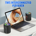 Arenzza 2-in-1 magnetic Bluetooth speaker with split design, featuring dual speakers and a sleek black electronic accessory.