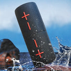 Arenzza 2-in-1 magnetic Bluetooth speaker, splitable stereo audio device with sleek black design, perfect for portable music.