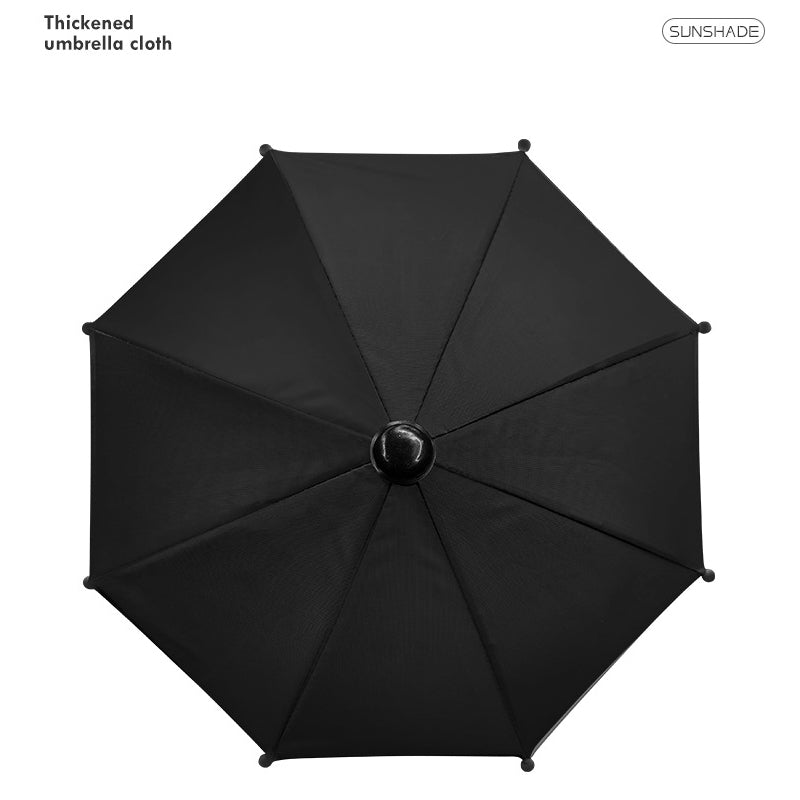 Arenzza clip-on phone umbrella sun shade attached to a smartphone, providing shade and protection from sunlight.