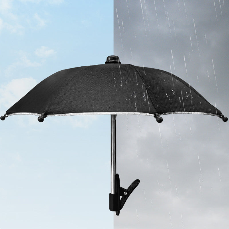 Arenzza clip-on phone umbrella sun shade attached to a smartphone, providing protection from sunlight with a compact design.