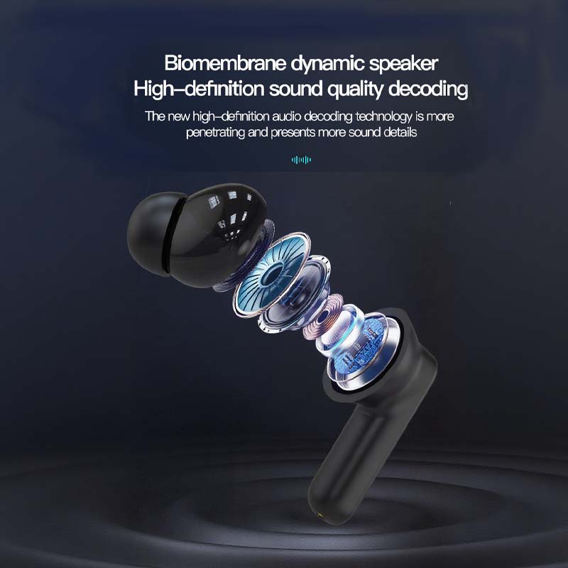 Arenzza Compact Touch-Control Clear-Sound Earbuds with sleek design and touch interface for easy control in a close-up image.