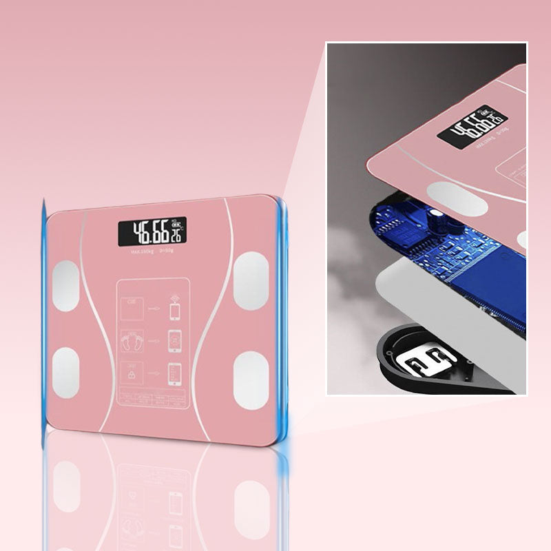 Arenzza Smart BMI digital wireless weight scales with LCD display, showing weight measurement and BMI data.