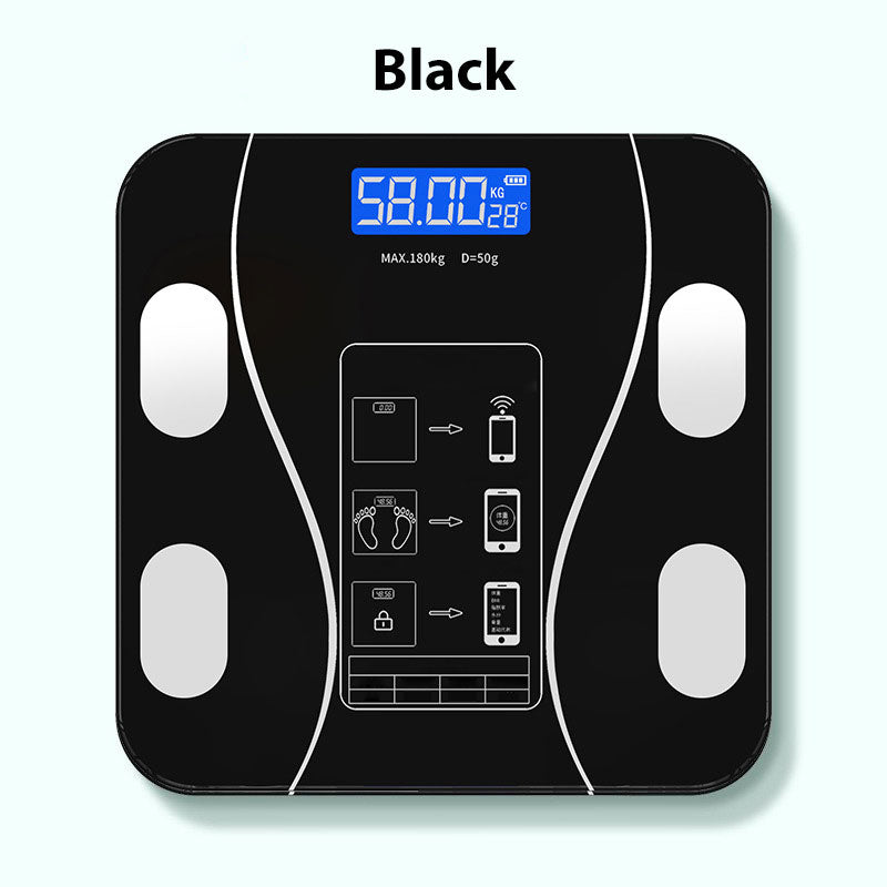 Arenzza Smart BMI digital wireless weight scales with LCD display, featuring a sleek electronic design for accurate body measurements.