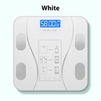 Arenzza Smart BMI digital wireless weight scale with LCD display, showing weight measurement on a sleek electronic bathroom scale.