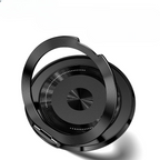 Arenzza MagSpin Ultra magnetic phone stand with sleek design, haptic feedback feature, shown holding a smartphone on a clean surface.