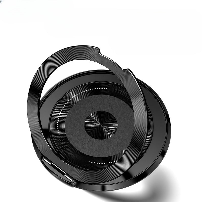 Arenzza MagSpin Ultra magnetic phone stand with sleek design, haptic feedback feature, shown holding a smartphone on a clean surface.