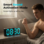 Arenzza minimalist digital alarm clock showing time display, sleek design for bedroom or office use.