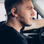 Arenzza open air conduction wireless Bluetooth headset with microphone, shown with ear hooks and sleek black design.