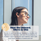 Arenzza open air conduction wireless Bluetooth headset with microphone, sleek black design, showing its earbud and control features.