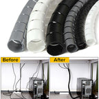 Arenzza anti-bite cable ties for organizing wires and cables, shown in black with protective sleeve design for electronics accessories.