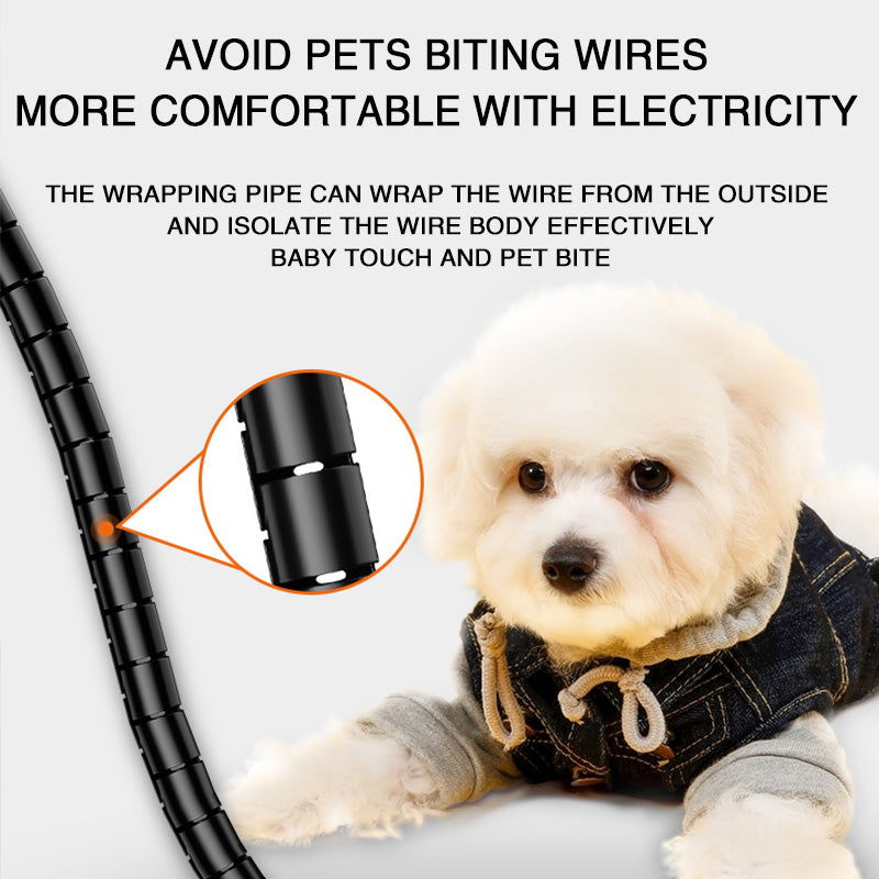 Arenzza anti-bite cable ties for organizing wires and cables, shown in black, flexible cable sleeves for electronics accessories.