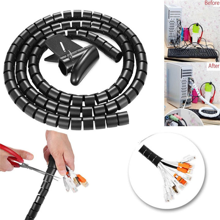 Arenzza anti-bite cable ties for organizing wires and cables, shown wrapped around electrical cables in a close-up shot.