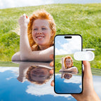 Arenzza mirror effect lens for electronics and accessories, showing reflection effects on the lens surface in a close-up shot.