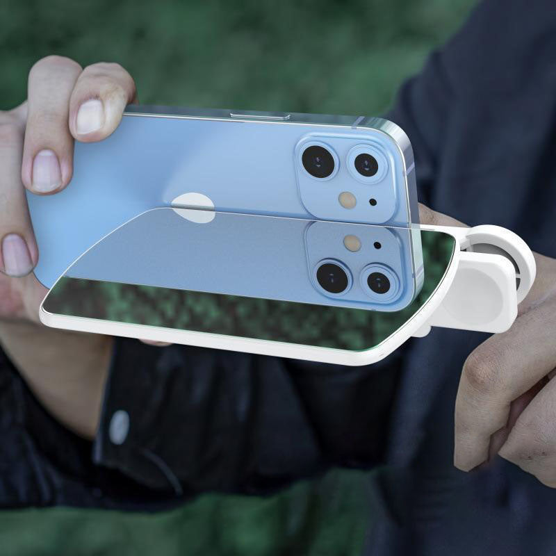 Arenzza mirror effect lens for electronics and accessories, showing reflection effect on a camera lens in close-up.