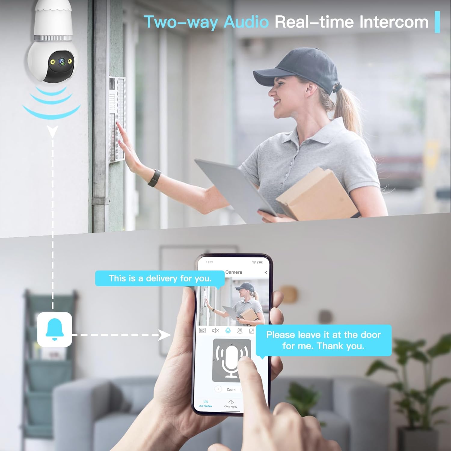 Arenzza 4MP wireless outdoor security camera with night vision, 5G & 2.4GHz Wi-Fi, suitable for indoor and outdoor use.