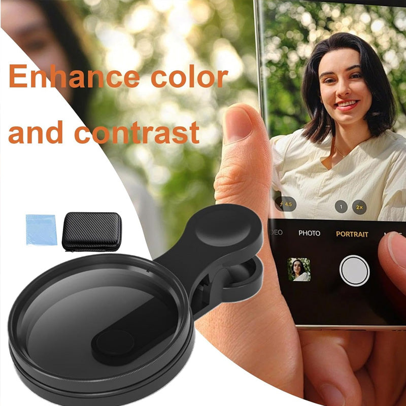 Arenzza ultra-thin HD lens filter for mobile photography, designed to eliminate reflections and enhance image quality.