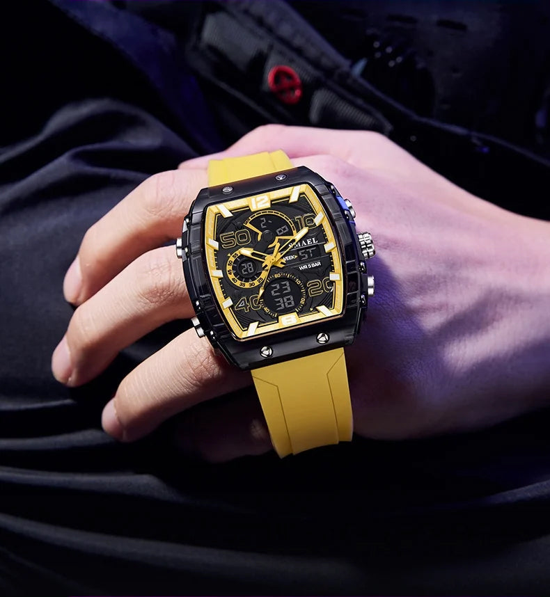 Arenzza multi-function digital sport and casual watch with a black strap and digital display, suitable for sports and everyday wear.