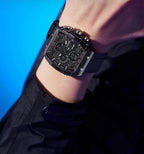 Arenzza multi-function digital sports and casual watch with a black strap and digital display showing time and date.