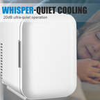 Arenzza 4L mini car refrigerator for keeping drinks and snacks cool, compact portable electronics accessory in car interior.