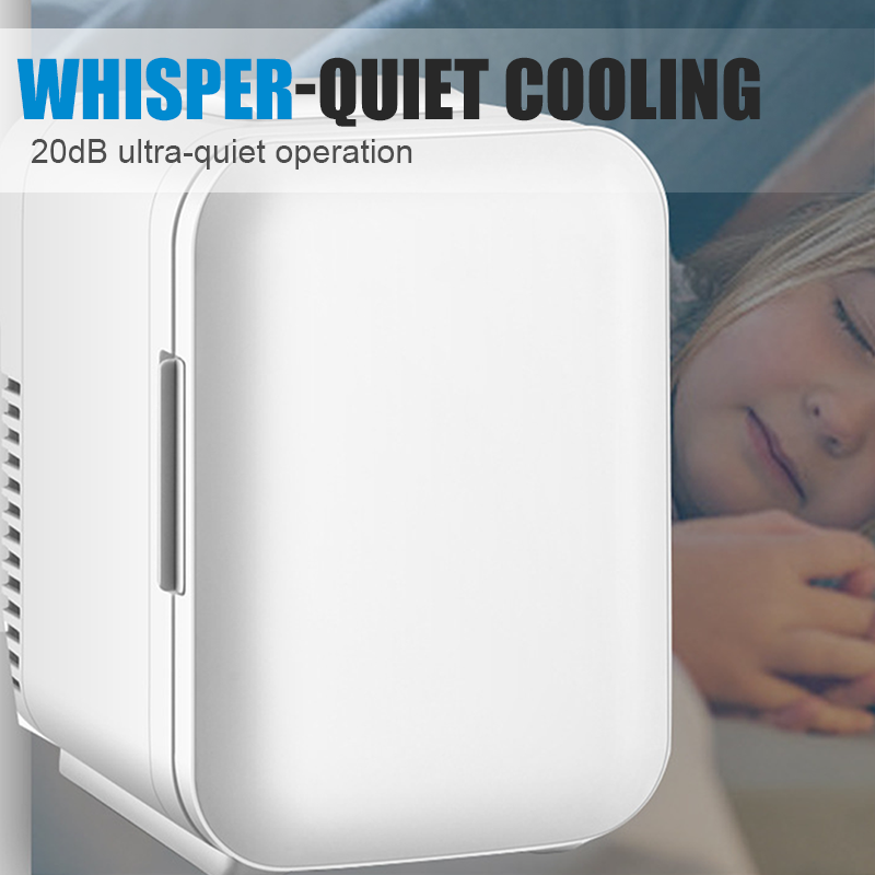 Arenzza 4L mini car refrigerator for keeping drinks and snacks cool, compact portable electronics accessory in car interior.