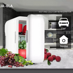 Arenzza 4L mini car refrigerator compact portable cooler for drinks and snacks, shown in a sleek black design for on-the-go cooling.