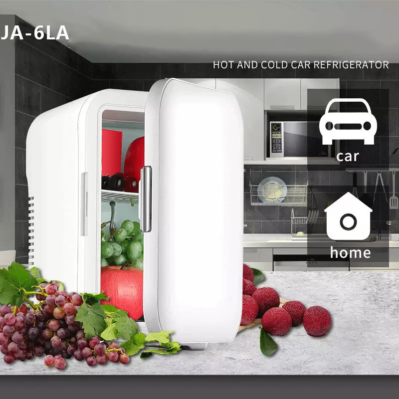 Arenzza 4L mini car refrigerator compact portable cooler for drinks and snacks, shown in a sleek black design for on-the-go cooling.