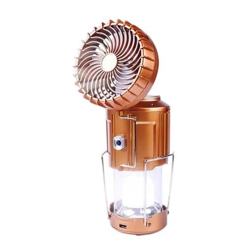Arenzza portable LED camping lantern with built-in fan, compact outdoor lighting and cooling device for camping and outdoor activities.