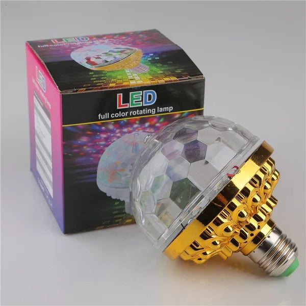 Colorful rotating magic ball light by Arenzza with vibrant LED lights and sleek electronic design, perfect for ambient decor.
