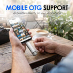 Arenzza 6-in-1 USB 3.0 OTG card reader with multiple ports for easy data transfer and device connectivity.