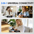 Arenzza 6-in-1 USB 3.0 OTG card reader with multiple ports for smartphones, tablets, and computers, in black.