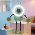Arenzza flexible robot desk fan with LED light, compact electronic accessory with adjustable blades and illuminated feature.
