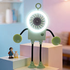 Arenzza flexible robot desk fan with LED light, compact electronic accessory with adjustable blades and illuminated feature.