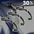 Arenzza rotatable and retractable car phone holder mounted on a dashboard, holding a smartphone securely in an electronic accessory.