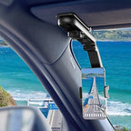 Arenzza rotatable and retractable car phone holder mounted on a dashboard with a smartphone securely held in place.