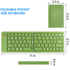 Arenzza mini foldable Bluetooth keyboard, compact electronic accessory with black keys and silver body, suitable for portable use.