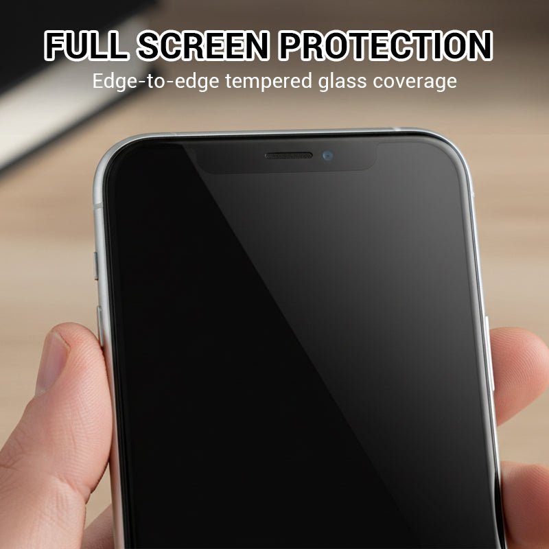 Arenzza dust-removal tempered glass screen protector kit for electronics, with cleaning tools and installation accessories.