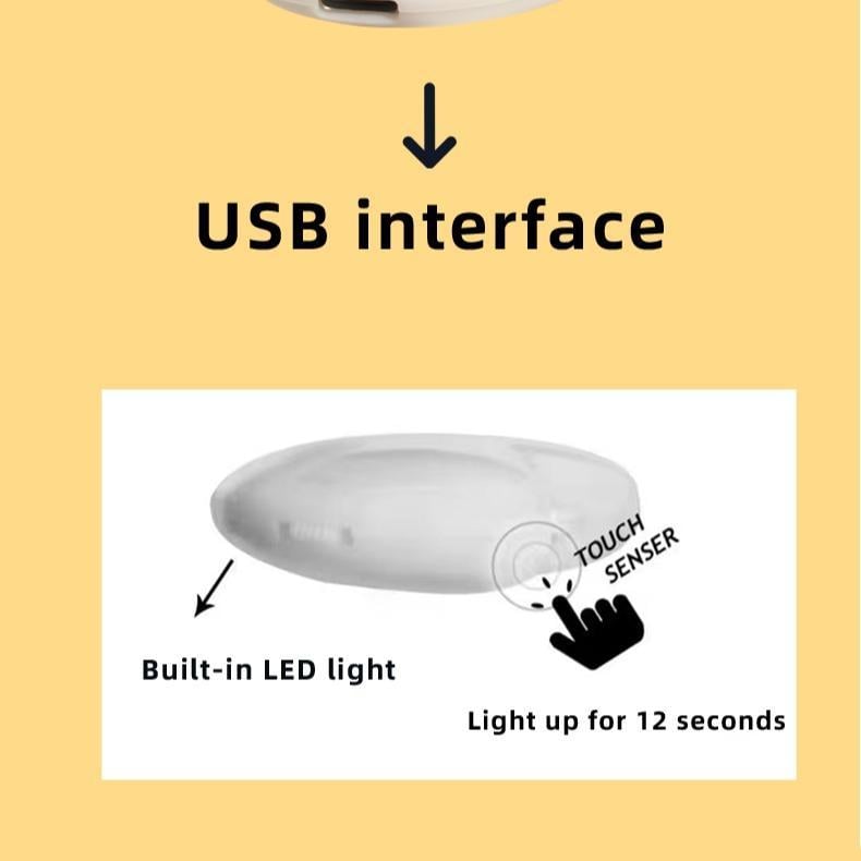 Arenzza LED Touch Sensor Bag Light showing its compact design with touch activation, ideal for illuminating bags or small spaces.