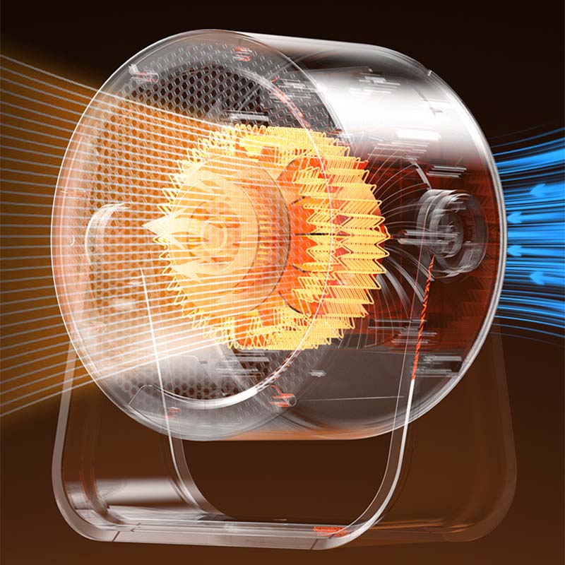 Aarenza compact instant-heat heater in black with digital controls, designed for quick warmth in electronics and accessories.