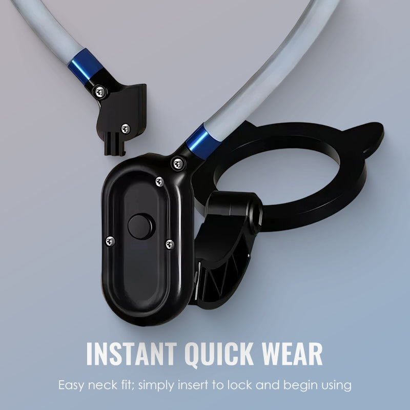 Arenzza hands-free magnetic neck phone mount with adjustable design, holding a smartphone securely in a flexible, ergonomic position.